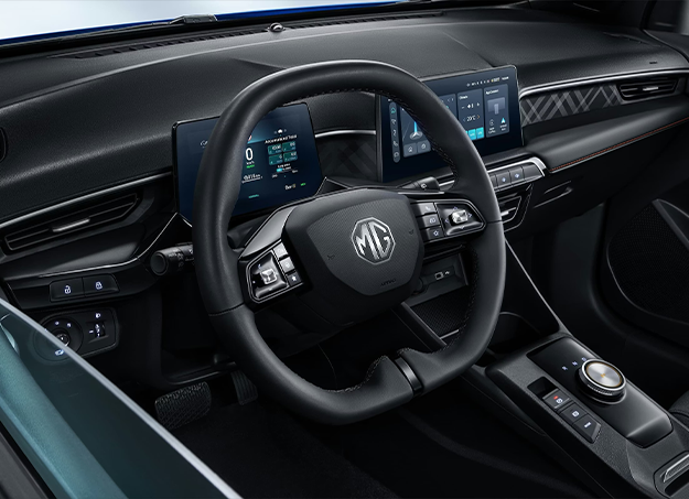 Intérieur de la MG3 Hybrid+ avec tableau de bord digital